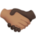 Handshake: Medium Skin Tone, Dark Skin Tone Emoji Copy Paste ― 🫱🏽‍🫲🏿 - apple