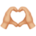 Heart Hands: Medium-light Skin Tone Emoji Copy Paste ― 🫶🏼 - apple
