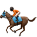 Horse Racing: Dark Skin Tone Emoji Copy Paste ― 🏇🏿 - apple