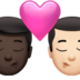 Kiss: Man, Man, Dark Skin Tone, Light Skin Tone Emoji Copy Paste ― 👨🏿‍❤️‍💋‍👨🏻 - apple