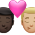Kiss: Man, Man, Dark Skin Tone, Medium-light Skin Tone Emoji Copy Paste ― 👨🏿‍❤️‍💋‍👨🏼 - apple