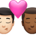 Kiss: Man, Man, Light Skin Tone, Medium-dark Skin Tone Emoji Copy Paste ― 👨🏻‍❤️‍💋‍👨🏾 - apple