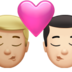 Kiss: Man, Man, Medium-light Skin Tone, Light Skin Tone Emoji Copy Paste ― 👨🏼‍❤️‍💋‍👨🏻 - apple