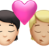 Kiss: Person, Person, Light Skin Tone, Medium-light Skin Tone Emoji Copy Paste ― 🧑🏻‍❤️‍💋‍🧑🏼 - apple