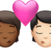 Kiss: Person, Person, Medium-dark Skin Tone, Light Skin Tone Emoji Copy Paste ― 🧑🏾‍❤️‍💋‍🧑🏻 - apple