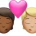 Kiss: Person, Person, Medium-dark Skin Tone, Medium-light Skin Tone Emoji Copy Paste ― 🧑🏾‍❤️‍💋‍🧑🏼 - apple