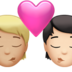 Kiss: Person, Person, Medium-light Skin Tone, Light Skin Tone Emoji Copy Paste ― 🧑🏼‍❤️‍💋‍🧑🏻 - apple