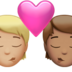 Kiss: Person, Person, Medium-light Skin Tone, Medium Skin Tone Emoji Copy Paste ― 🧑🏼‍❤️‍💋‍🧑🏽 - apple