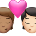 Kiss: Person, Person, Medium Skin Tone, Light Skin Tone Emoji Copy Paste ― 🧑🏽‍❤️‍💋‍🧑🏻 - apple
