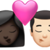 Kiss: Woman, Man, Dark Skin Tone, Light Skin Tone Emoji Copy Paste ― 👩🏿‍❤️‍💋‍👨🏻 - apple