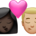 Kiss: Woman, Man, Dark Skin Tone, Medium-light Skin Tone Emoji Copy Paste ― 👩🏿‍❤️‍💋‍👨🏼 - apple
