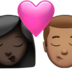 Kiss: Woman, Man, Dark Skin Tone, Medium Skin Tone Emoji Copy Paste ― 👩🏿‍❤️‍💋‍👨🏽 - apple