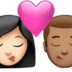 Kiss: Woman, Man, Light Skin Tone, Medium Skin Tone Emoji Copy Paste ― 👩🏻‍❤️‍💋‍👨🏽 - apple