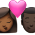 Kiss: Woman, Man, Medium-dark Skin Tone, Dark Skin Tone Emoji Copy Paste ― 👩🏾‍❤️‍💋‍👨🏿 - apple