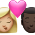 Kiss: Woman, Man, Medium-light Skin Tone, Dark Skin Tone Emoji Copy Paste ― 👩🏼‍❤️‍💋‍👨🏿 - apple
