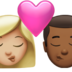Kiss: Woman, Man, Medium-light Skin Tone, Medium-dark Skin Tone Emoji Copy Paste ― 👩🏼‍❤️‍💋‍👨🏾 - apple