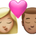 Kiss: Woman, Man, Medium-light Skin Tone, Medium Skin Tone Emoji Copy Paste ― 👩🏼‍❤️‍💋‍👨🏽 - apple