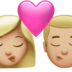 Kiss: Woman, Man, Medium-light Skin Tone Emoji Copy Paste ― 👩🏼‍❤️‍💋‍👨🏼 - apple