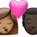 Kiss: Woman, Man, Medium Skin Tone, Dark Skin Tone Emoji Copy Paste ― 👩🏽‍❤️‍💋‍👨🏿 - apple