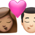 Kiss: Woman, Man, Medium Skin Tone, Light Skin Tone Emoji Copy Paste ― 👩🏽‍❤️‍💋‍👨🏻 - apple