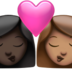 Kiss: Woman, Woman, Dark Skin Tone, Medium Skin Tone Emoji Copy Paste ― 👩🏿‍❤️‍💋‍👩🏽 - apple