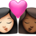 Kiss: Woman, Woman, Light Skin Tone, Medium-dark Skin Tone Emoji Copy Paste ― 👩🏻‍❤️‍💋‍👩🏾 - apple