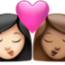 Kiss: Woman, Woman, Light Skin Tone, Medium Skin Tone Emoji Copy Paste ― 👩🏻‍❤️‍💋‍👩🏽 - apple
