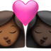 Kiss: Woman, Woman, Medium-dark Skin Tone, Dark Skin Tone Emoji Copy Paste ― 👩🏾‍❤️‍💋‍👩🏿 - apple