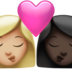 Kiss: Woman, Woman, Medium-light Skin Tone, Dark Skin Tone Emoji Copy Paste ― 👩🏼‍❤️‍💋‍👩🏿 - apple
