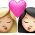 Kiss: Woman, Woman, Medium-light Skin Tone, Light Skin Tone Emoji Copy Paste ― 👩🏼‍❤️‍💋‍👩🏻 - apple