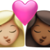Kiss: Woman, Woman, Medium-light Skin Tone, Medium-dark Skin Tone Emoji Copy Paste ― 👩🏼‍❤️‍💋‍👩🏾 - apple