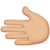 Leftwards Hand: Medium-light Skin Tone Emoji Copy Paste ― 🫲🏼 - apple