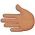 Leftwards Hand: Medium Skin Tone Emoji Copy Paste ― 🫲🏽 - apple