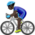 Man Biking: Dark Skin Tone Emoji Copy Paste ― 🚴🏿‍♂ - apple