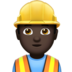 Man Construction Worker: Dark Skin Tone Emoji Copy Paste ― 👷🏿‍♂ - apple