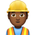 Man Construction Worker: Medium-dark Skin Tone Emoji Copy Paste ― 👷🏾‍♂ - apple