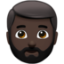 Man: Dark Skin Tone, Beard Emoji Copy Paste ― 🧔🏿‍♂ - apple