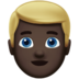 Man: Dark Skin Tone, Blond Hair Emoji Copy Paste ― 👱🏿‍♂ - apple