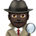 Man Detective: Dark Skin Tone Emoji Copy Paste ― 🕵🏿‍♂ - apple