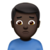 Man Frowning: Dark Skin Tone Emoji Copy Paste ― 🙍🏿‍♂ - apple
