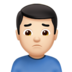 Man Frowning: Light Skin Tone Emoji Copy Paste ― 🙍🏻‍♂ - apple