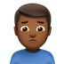 Man Frowning: Medium-dark Skin Tone Emoji Copy Paste ― 🙍🏾‍♂ - apple