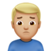 Man Frowning: Medium-light Skin Tone Emoji Copy Paste ― 🙍🏼‍♂ - apple