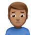 Man Frowning: Medium Skin Tone Emoji Copy Paste ― 🙍🏽‍♂ - apple