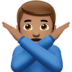 Man Gesturing NO: Medium Skin Tone Emoji Copy Paste ― 🙅🏽‍♂ - apple