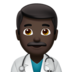 Man Health Worker: Dark Skin Tone Emoji Copy Paste ― 👨🏿‍⚕ - apple