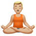 Man In Lotus Position: Medium-light Skin Tone Emoji Copy Paste ― 🧘🏼‍♂ - apple