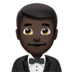 Man In Tuxedo: Dark Skin Tone Emoji Copy Paste ― 🤵🏿‍♂ - apple