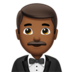 Man In Tuxedo: Medium-dark Skin Tone Emoji Copy Paste ― 🤵🏾‍♂ - apple