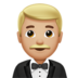 Man In Tuxedo: Medium-light Skin Tone Emoji Copy Paste ― 🤵🏼‍♂ - apple